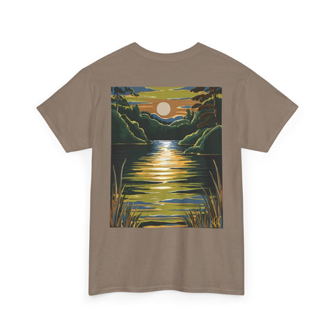 Sunset Reflection Unisex Heavy Cotton Tee - Nature Inspired Design