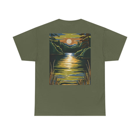 Sunset Reflection Unisex Heavy Cotton Tee - Nature Inspired Design