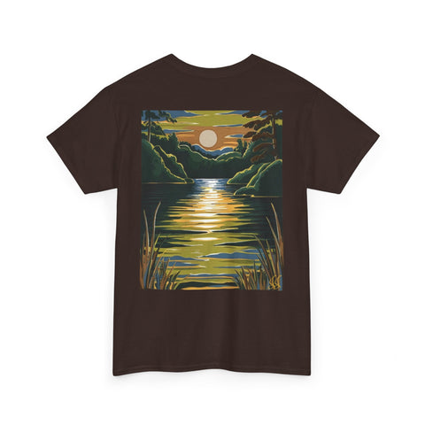 Sunset Reflection Unisex Heavy Cotton Tee - Nature Inspired Design