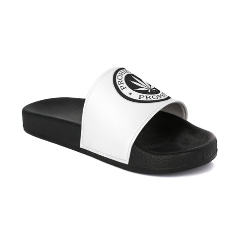 Men's Slide Sandals — Black & White Logo Pool Slides