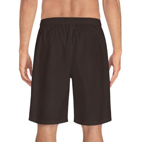 Stylish Men's Board Shorts with Gold Logo - Perfect for Beach and Pool Days