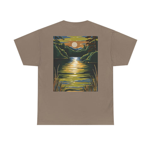 Sunset Reflection Unisex Heavy Cotton Tee - Nature Inspired Design