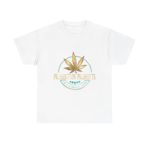 Prohibition Prophets Unisex Heavy Cotton Tee - Relaxed Cannabis Design for Party & Everyday Wear