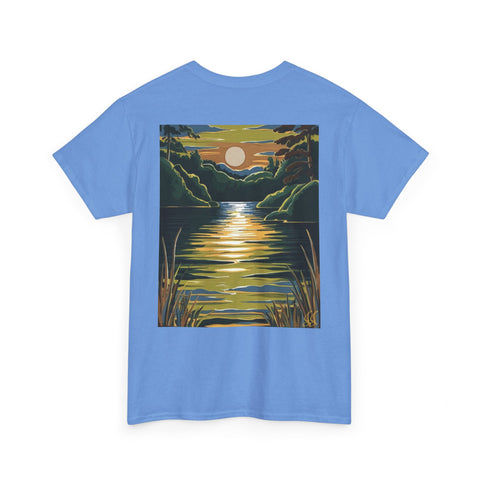 Sunset Reflection Unisex Heavy Cotton Tee - Nature Inspired Design