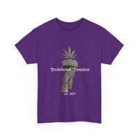 Prohibition Prophets Tee — Statue of Liberty Hand with Cannabis Crown, Est. 2023 Graphic T-Shirt