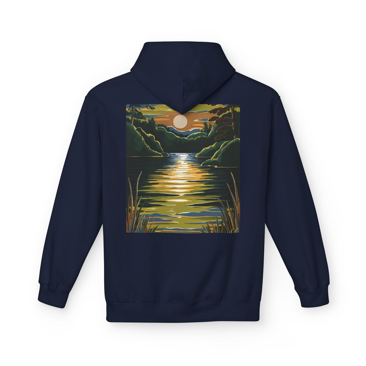 Unisex Midweight Softstyle Fleece Hoodie - Lake Design