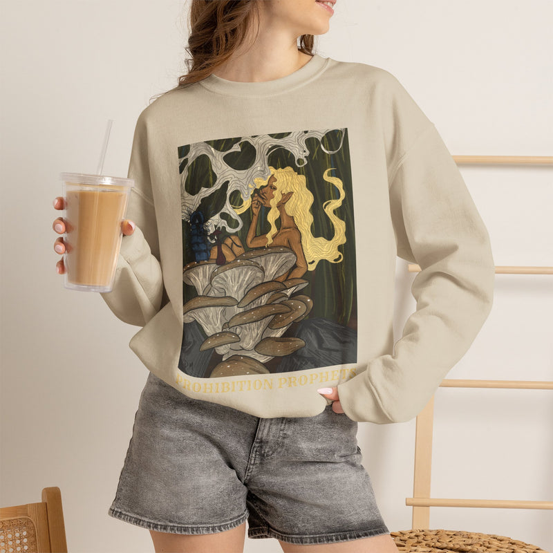 Prohibition Prophets Unisex Crewneck Sweatshirt – Artistic Mushroom Design