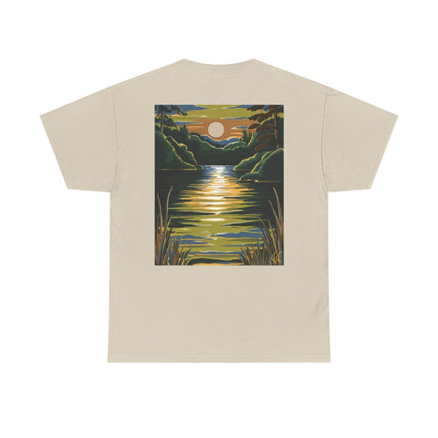 Sunset Reflection Unisex Heavy Cotton Tee - Nature Inspired Design