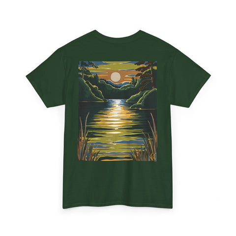 Sunset Reflection Unisex Heavy Cotton Tee - Nature Inspired Design