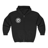 Logo with Outlaw (Explicit) on the Back-- Unisex Heavy Blend™ Full Zip Hooded Sweatshirt