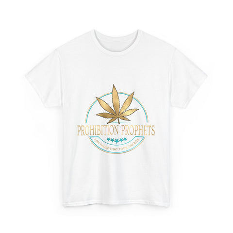 Prohibition Prophets Unisex Heavy Cotton Tee - Relaxed Cannabis Design for Party & Everyday Wear