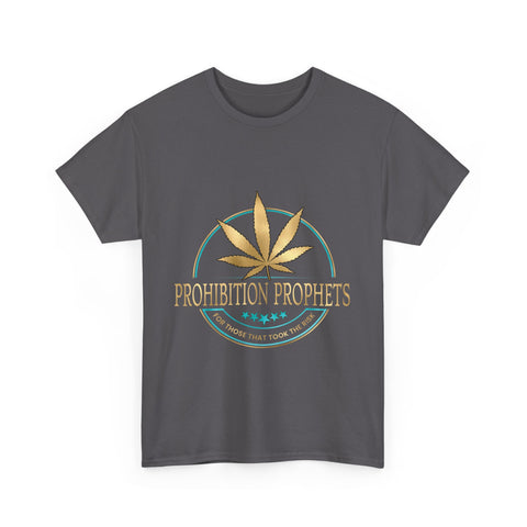 Prohibition Prophets Unisex Heavy Cotton Tee - Relaxed Cannabis Design for Party & Everyday Wear