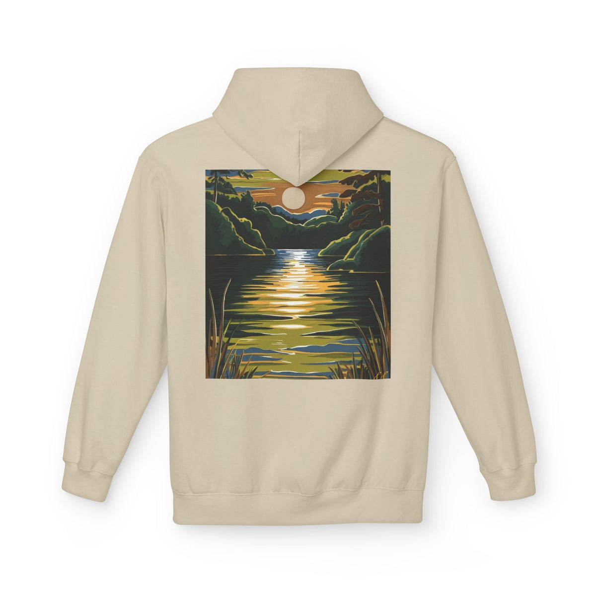 Unisex Midweight Softstyle Fleece Hoodie - Lake Design