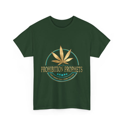 Prohibition Prophets Unisex Heavy Cotton Tee - Relaxed Cannabis Design for Party & Everyday Wear