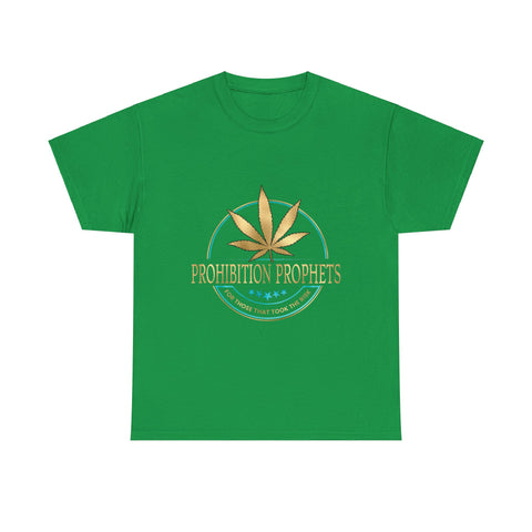 Prohibition Prophets Unisex Heavy Cotton Tee - Relaxed Cannabis Design for Party & Everyday Wear