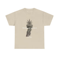 Prohibition Prophets Tee — Statue of Liberty Hand with Cannabis Crown, Est. 2023 Graphic T-Shirt
