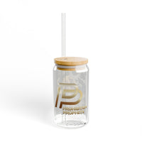 Stylish 16oz Sipper Glass with Unique Artistic Design