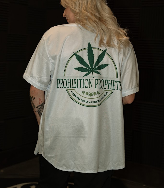 Prohibition Prophets Men's Baseball Jersey - Cool & Fun Cannabis Theme Apparel