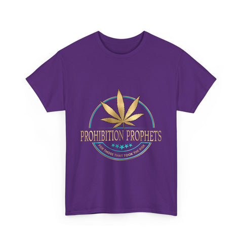 Prohibition Prophets Unisex Heavy Cotton Tee - Relaxed Cannabis Design for Party & Everyday Wear