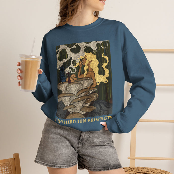 Prohibition Prophets Unisex Crewneck Sweatshirt – Artistic Mushroom Design