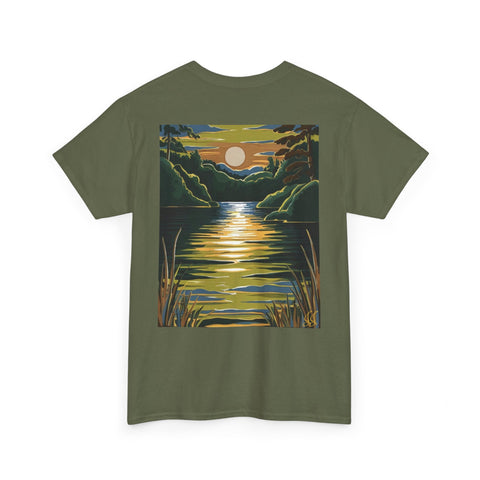 Sunset Reflection Unisex Heavy Cotton Tee - Nature Inspired Design