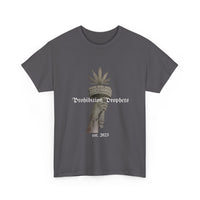 Prohibition Prophets Tee — Statue of Liberty Hand with Cannabis Crown, Est. 2023 Graphic T-Shirt