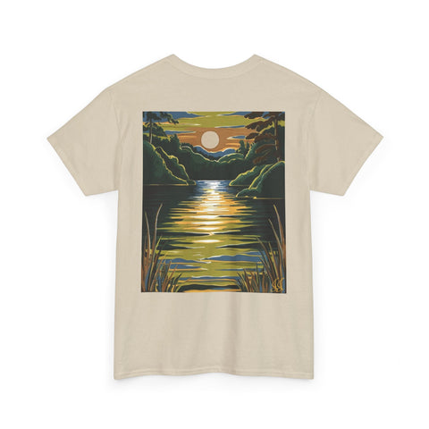 Sunset Reflection Unisex Heavy Cotton Tee - Nature Inspired Design