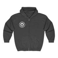 Logo with Outlaw (Explicit) on the Back-- Unisex Heavy Blend™ Full Zip Hooded Sweatshirt