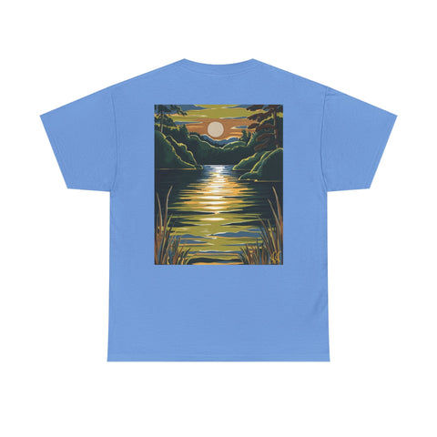 Sunset Reflection Unisex Heavy Cotton Tee - Nature Inspired Design