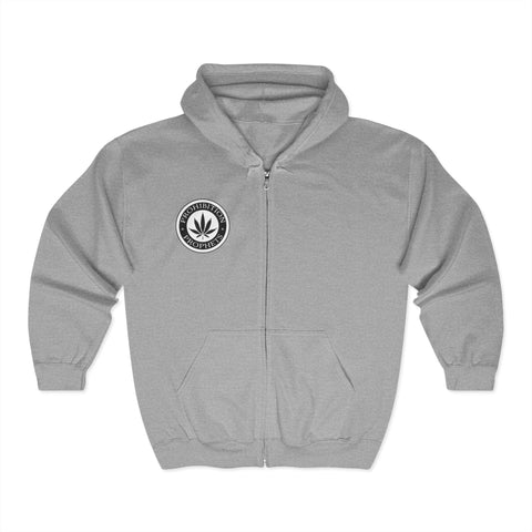 Logo with Real OG on the Back --Unisex Heavy Blend™ Full Zip Hooded Sweatshirt
