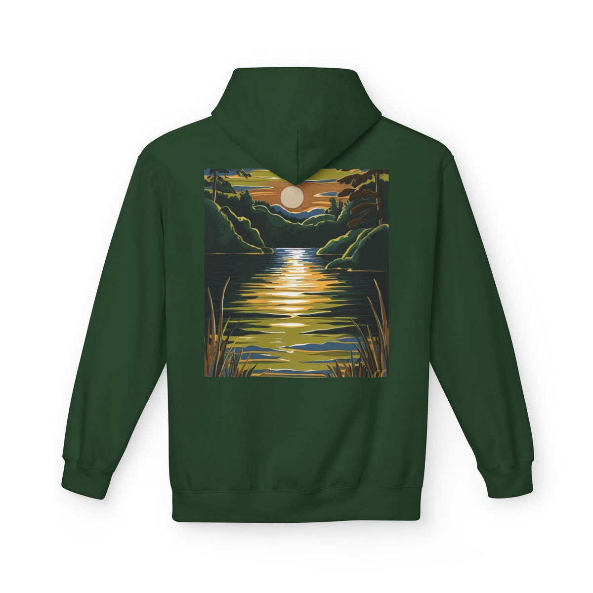 Unisex Midweight Softstyle Fleece Hoodie - Lake Design